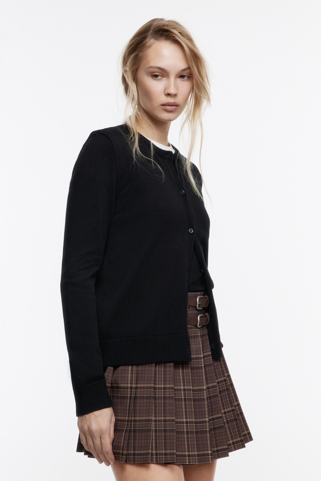 Кардиган облегающий тонкой вязки - цвет черный - 4