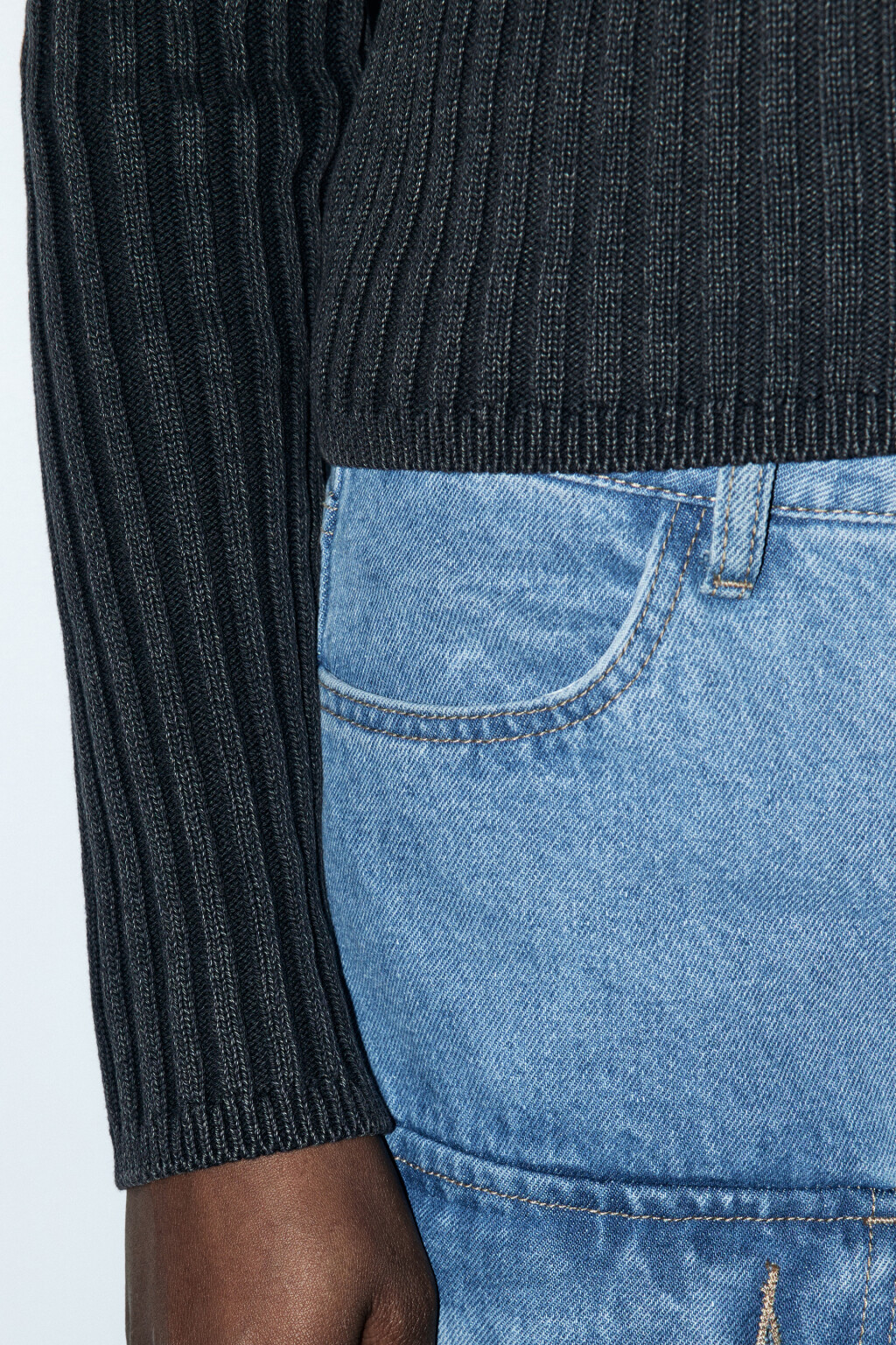 Кардиган на молнии с отложным воротником - цвет серый - 7