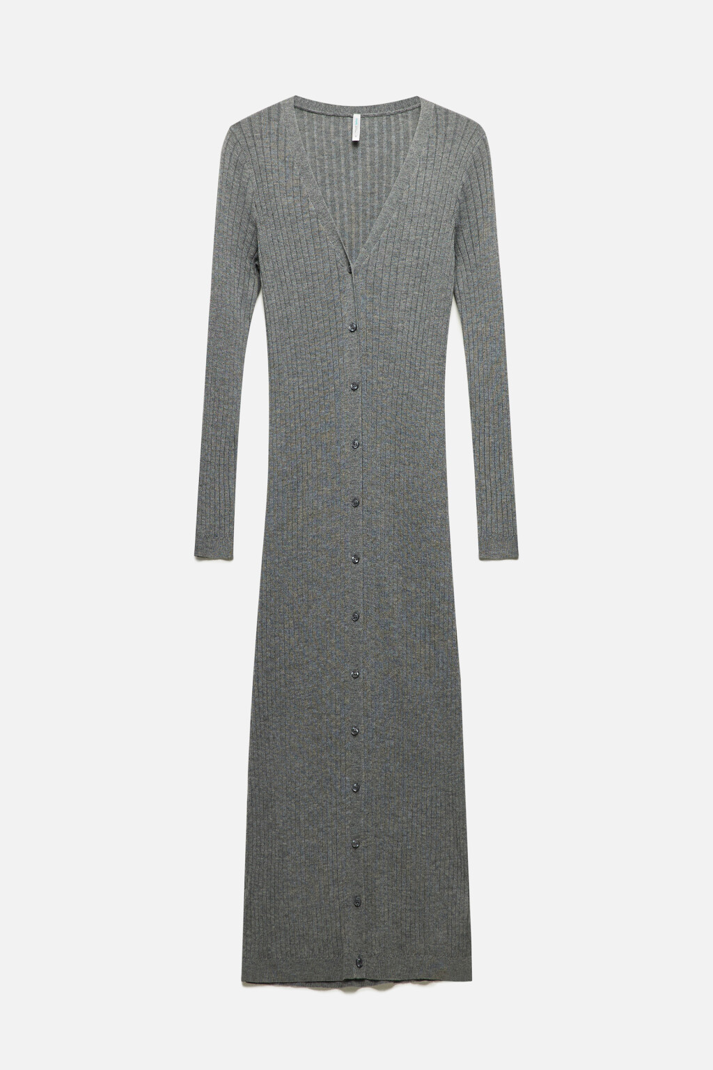 Кардиган тонкой вязки в длине макси - цвет серый - 8