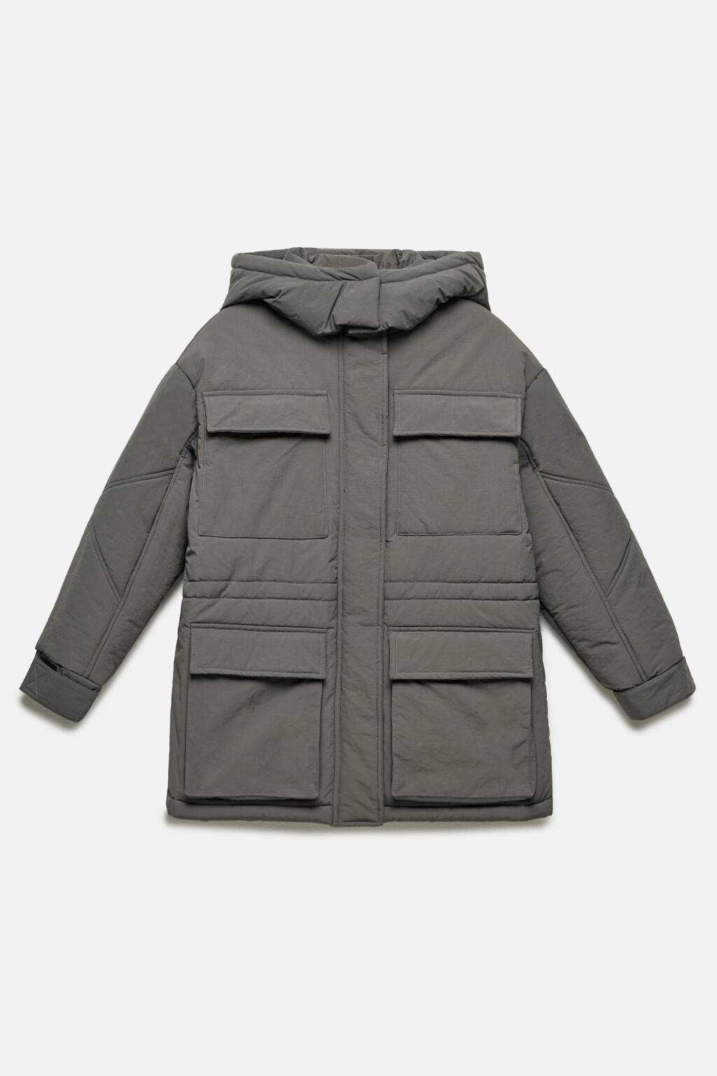 Куртка-парка короткая с капюшоном - цвет серый - 11