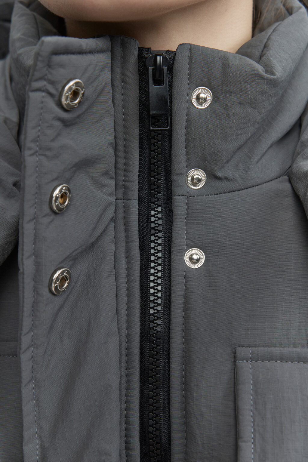 Куртка-парка короткая с капюшоном - цвет серый - 6