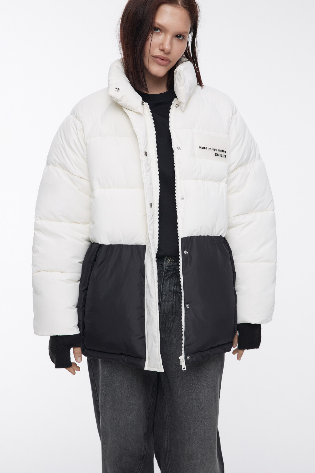 Куртка стеганая с воротником-стойкой и принтом - цвет мультиколор - 2