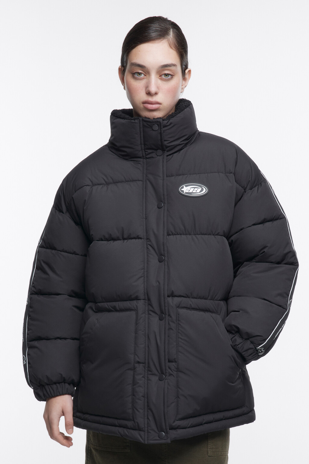 Куртка стеганая с меховой подкладкой - цвет черный - 2