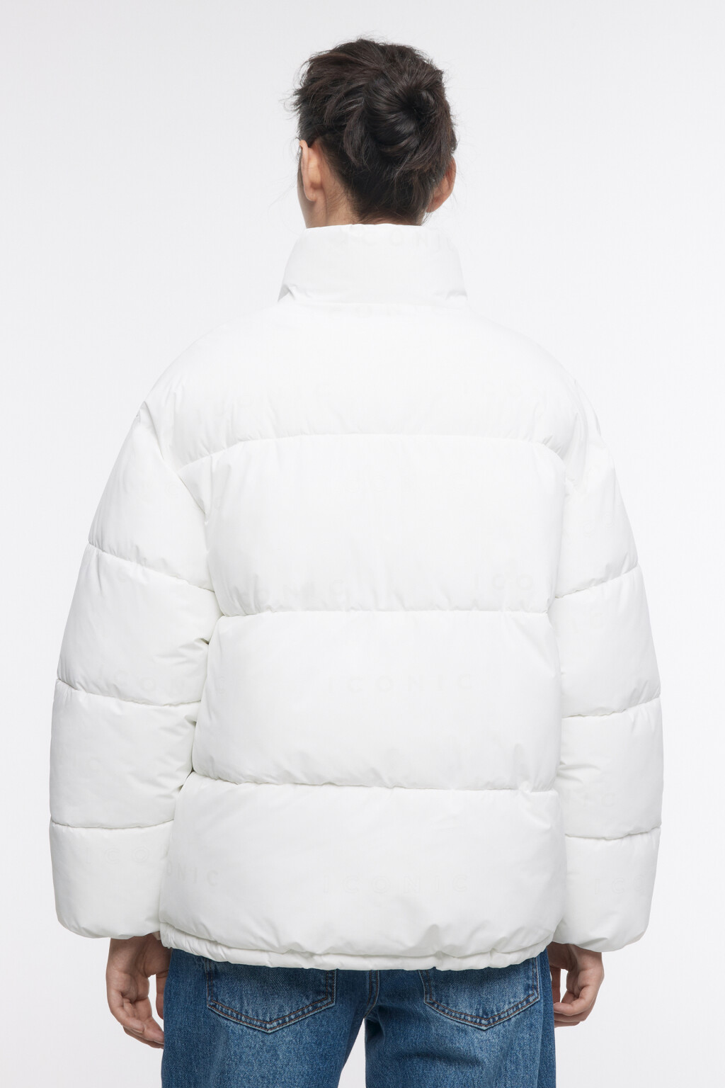 Куртка oversize стеганая с термопринтом - цвет молочный - 4