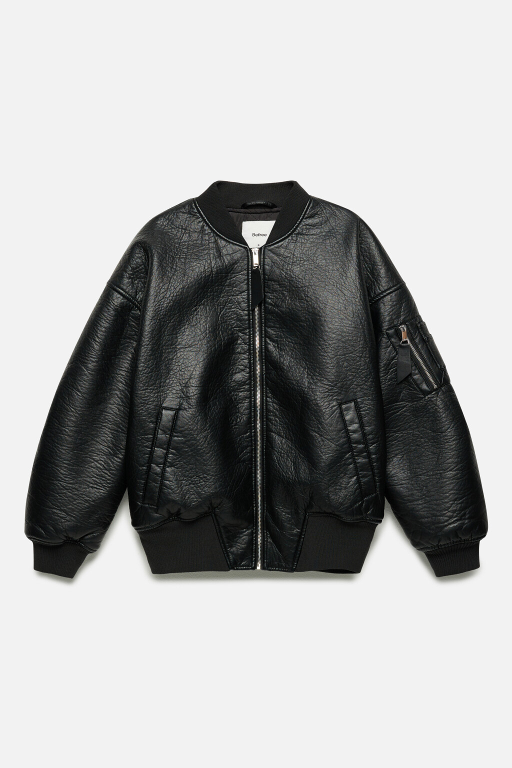 Куртка-бомбер oversize  - цвет черный - 11