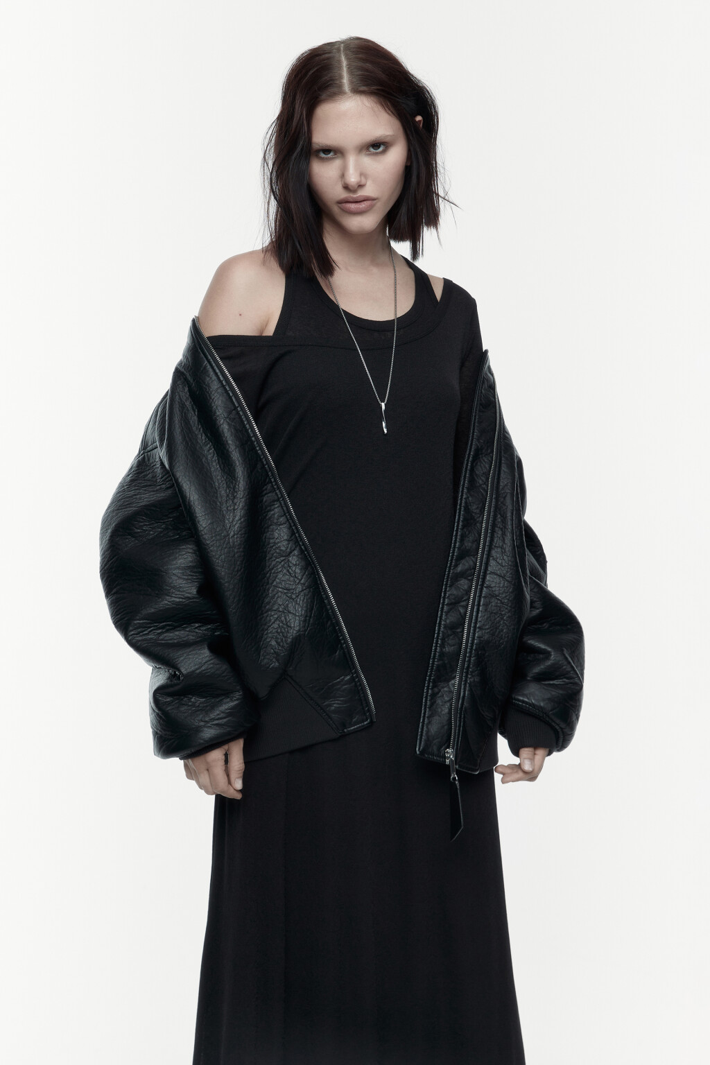 Куртка-бомбер oversize  - цвет черный - 3