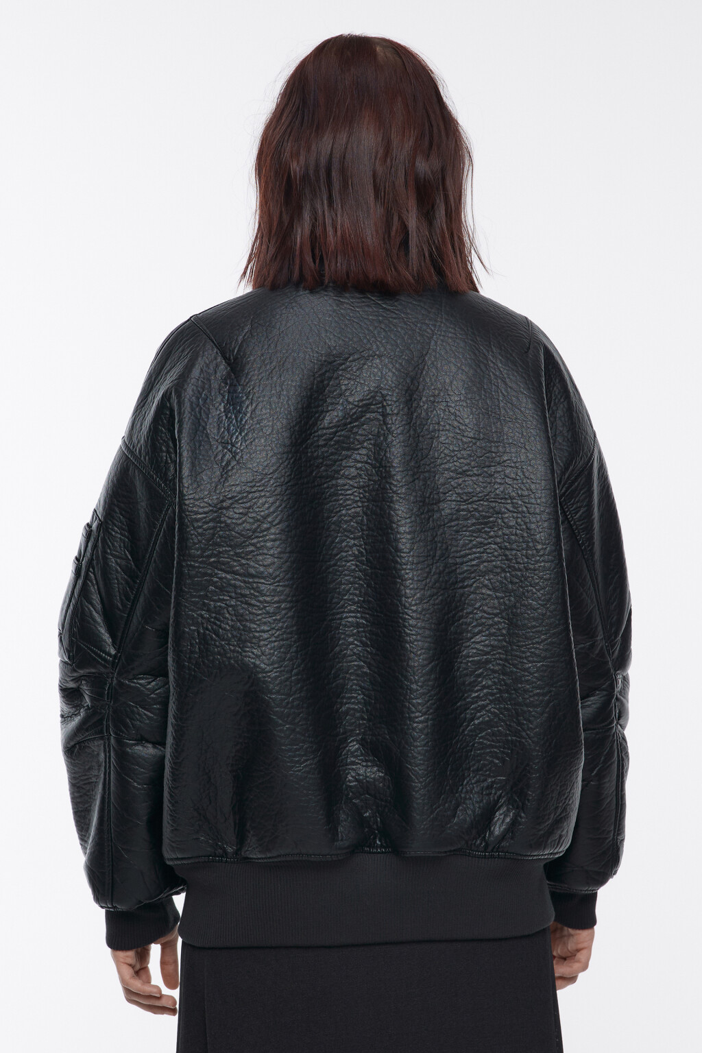 Куртка-бомбер oversize  - цвет черный - 6