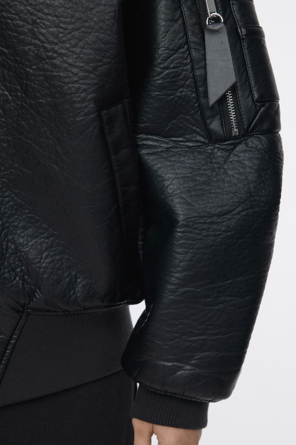 Куртка-бомбер oversize  - цвет черный - 10