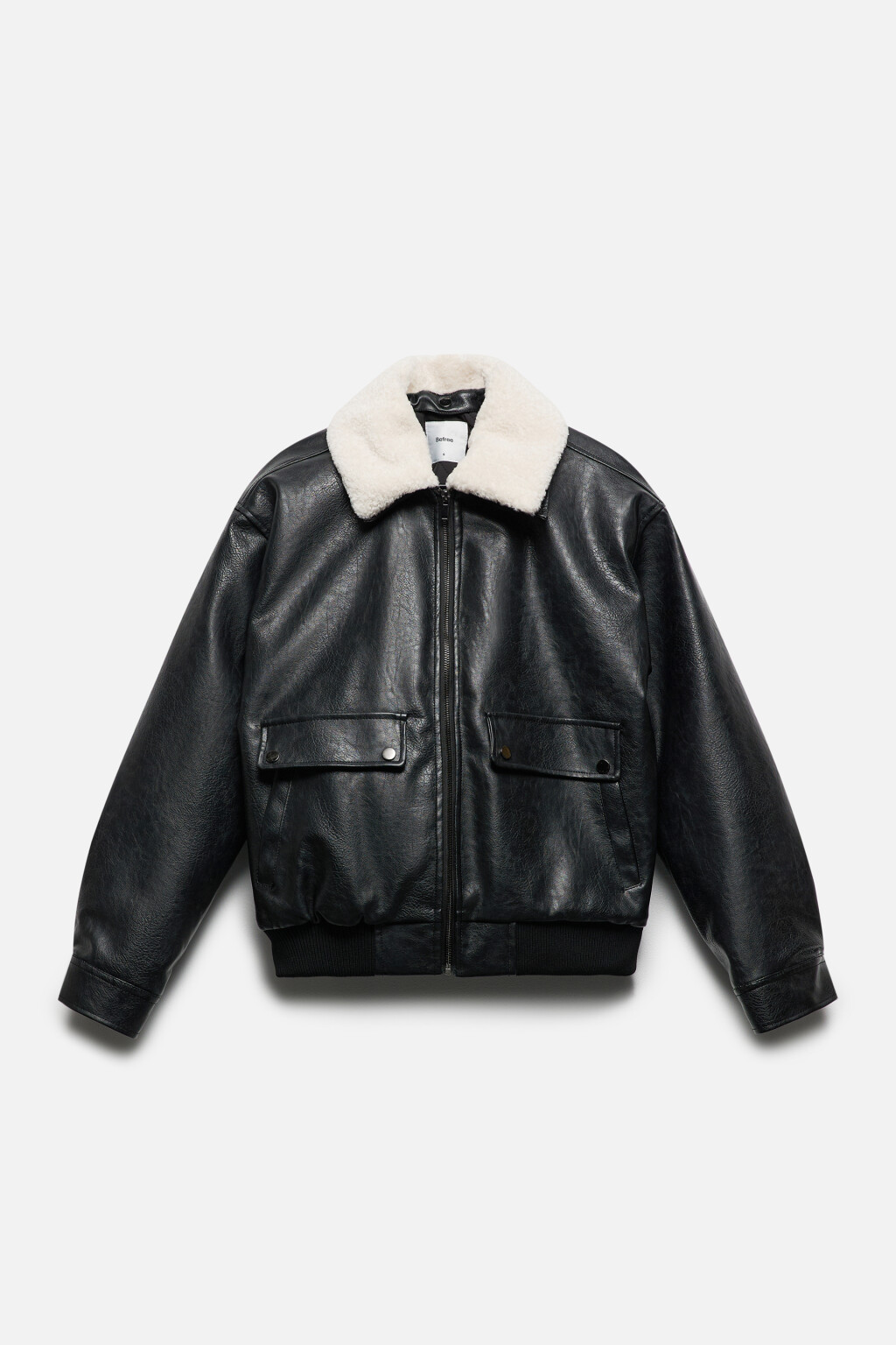 Куртка из искусственной кожи со съемной опушкой - цвет черный - 9
