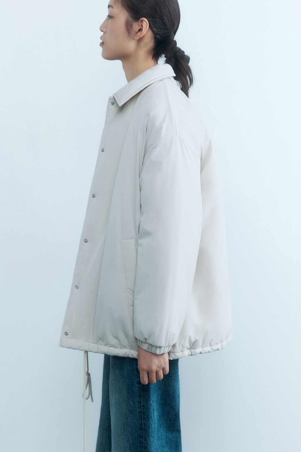 Куртка-рубашка стеганая утепленная - цвет молочный - 13