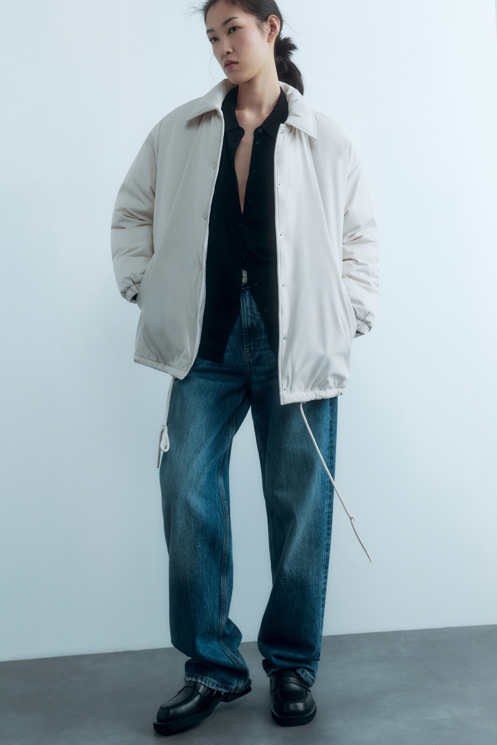 Куртка-рубашка стеганая утепленная - цвет молочный - 12