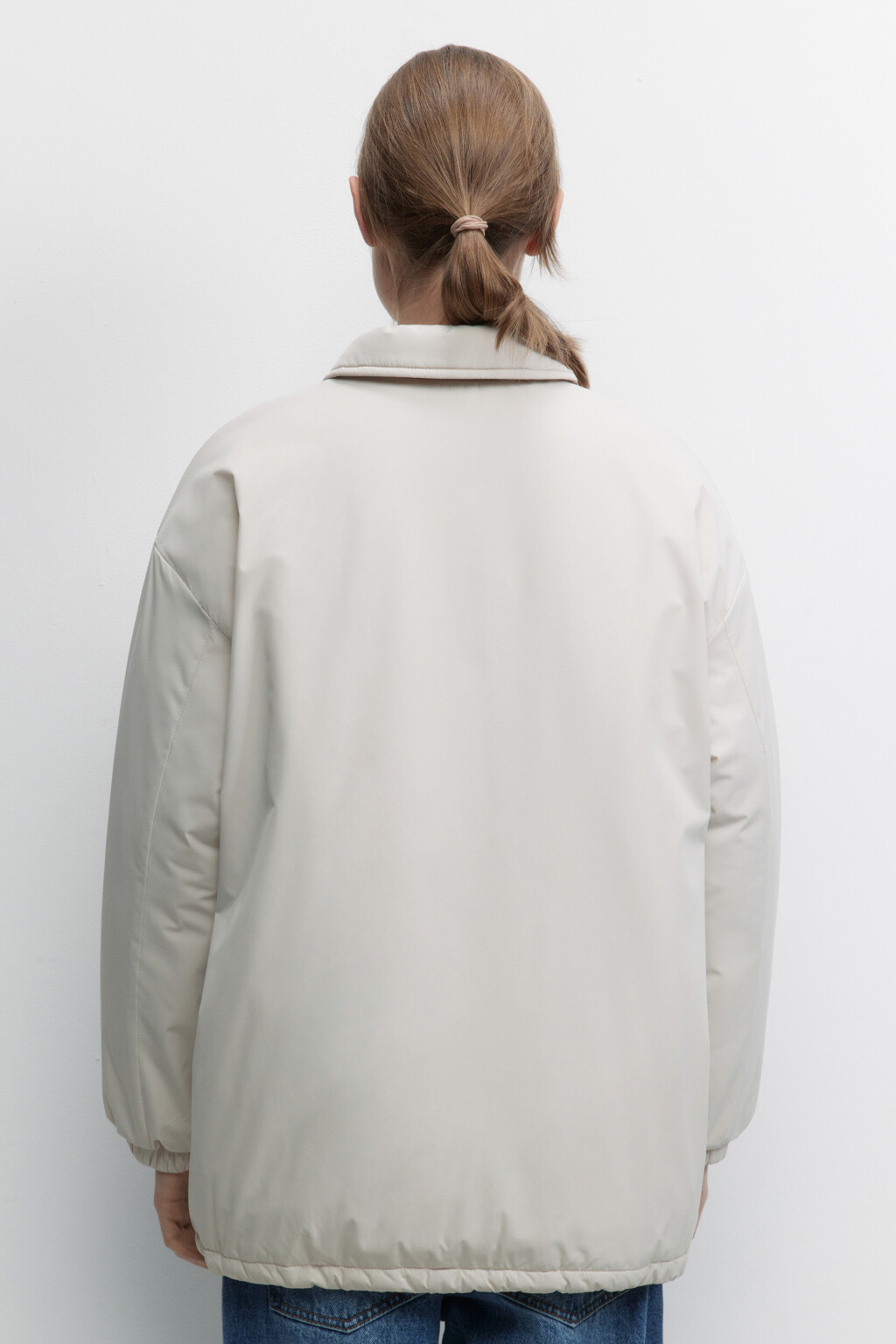 Куртка-рубашка стеганая утепленная - цвет молочный - 5