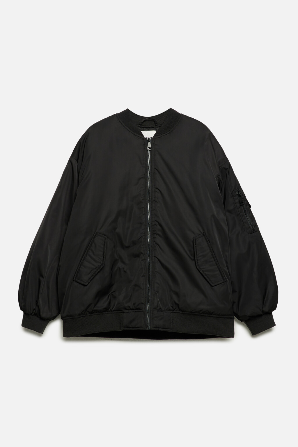 Куртка-бомбер oversize утепленная - цвет черный - 8