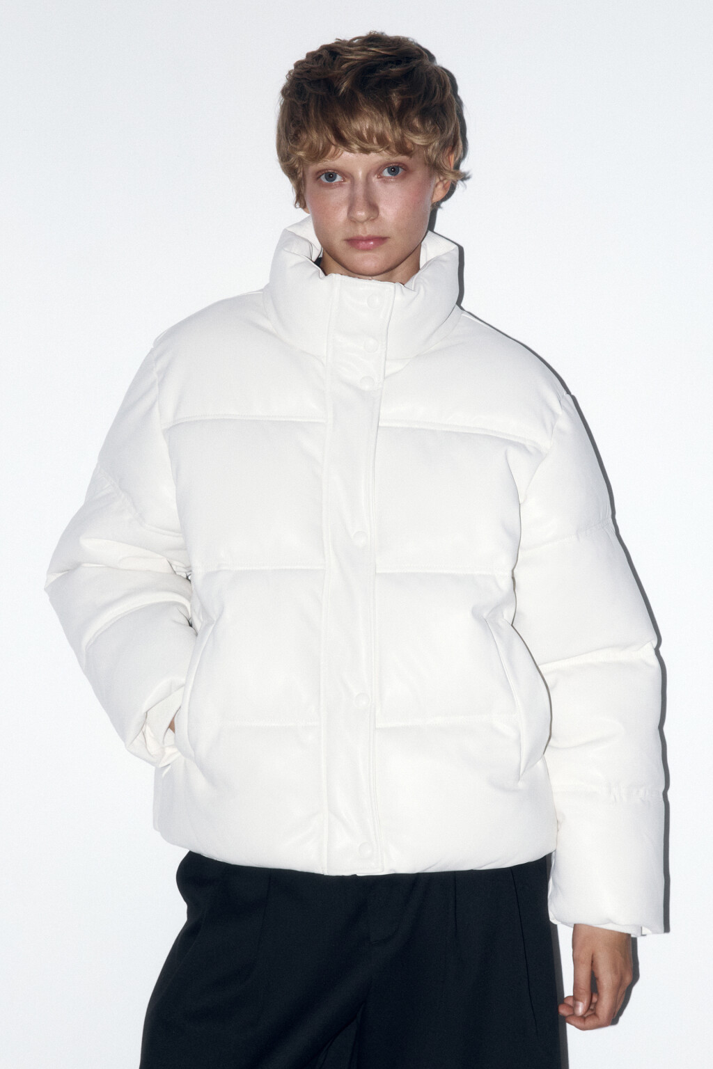 Куртка стеганая с воротником-стойкой - цвет молочный - 2