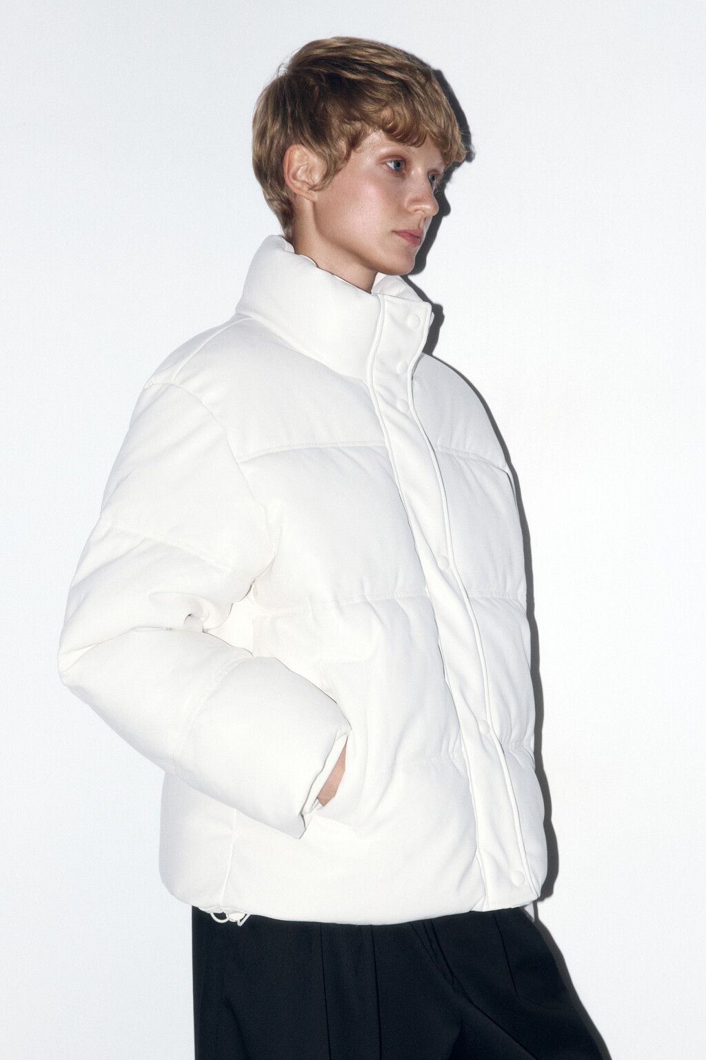 Куртка стеганая с воротником-стойкой - цвет молочный - 3