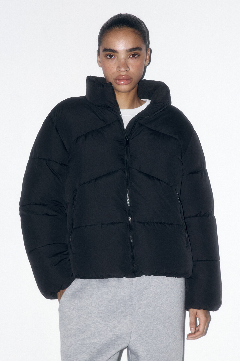 Куртка стеганая с воротником-стойкой - цвет черный - 3