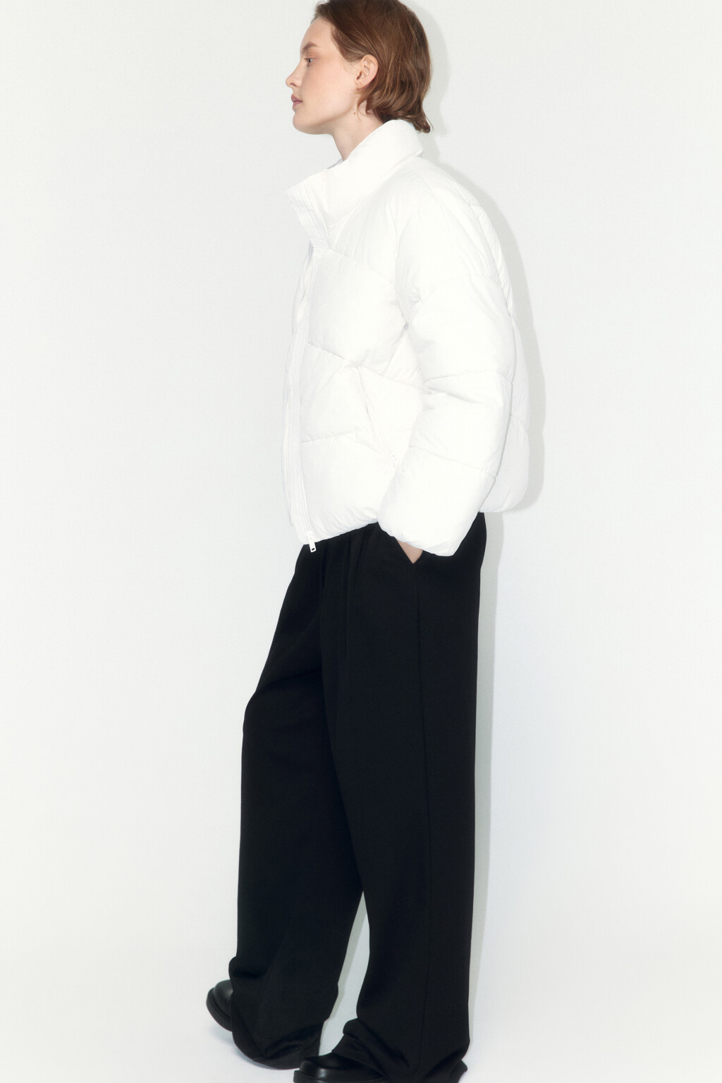 Куртка стеганая с воротником-стойкой - цвет молочный - 1