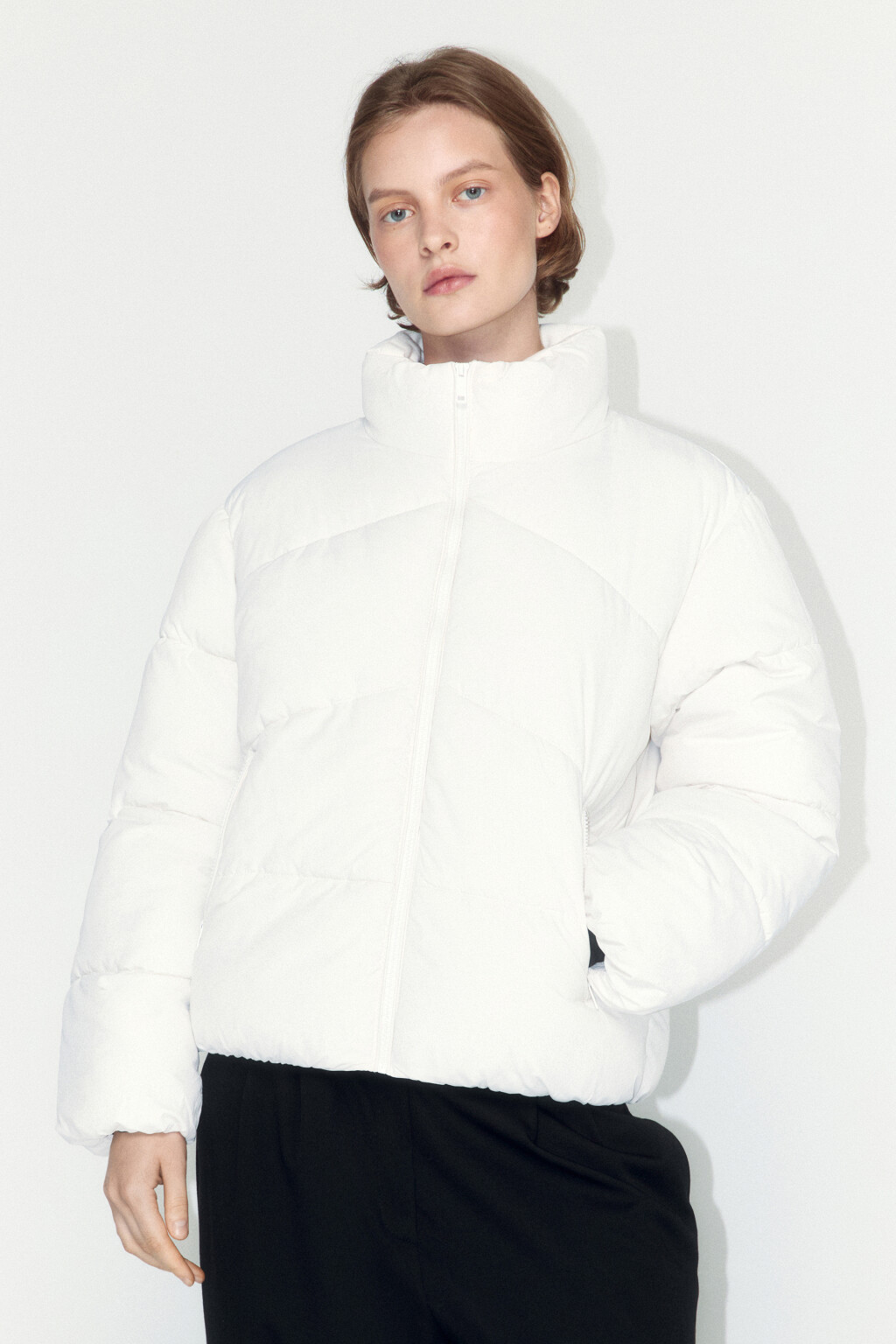 Куртка стеганая с воротником-стойкой - цвет молочный - 2