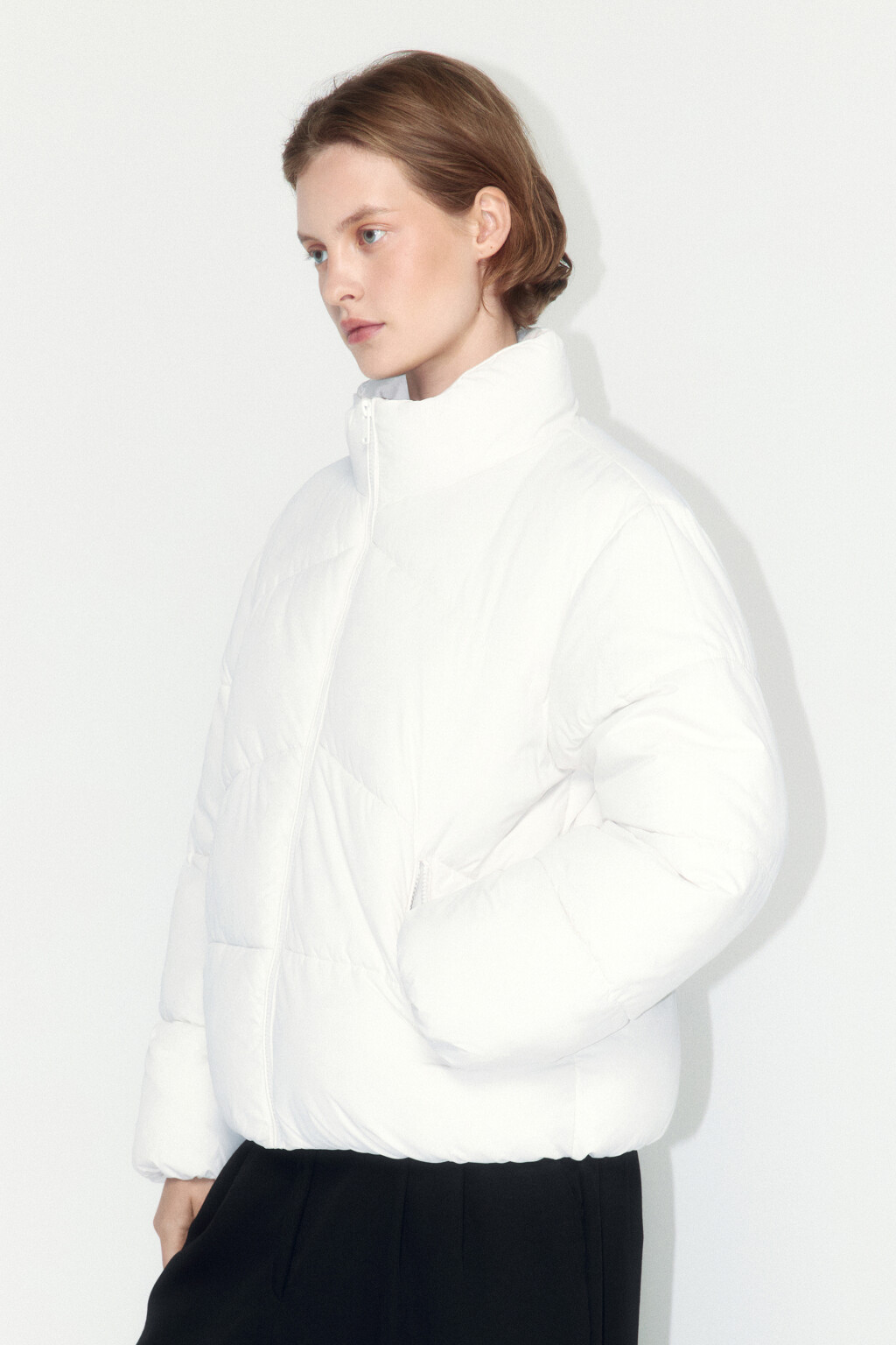Куртка стеганая с воротником-стойкой - цвет молочный - 3