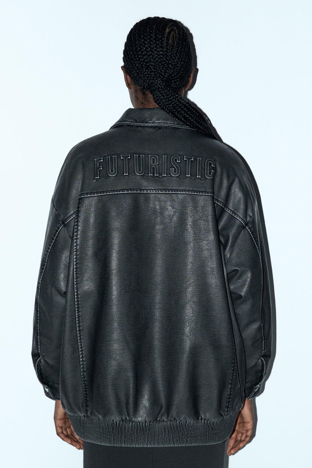 Куртка-бомбер oversize с вареным эффектом - цвет серый - 5