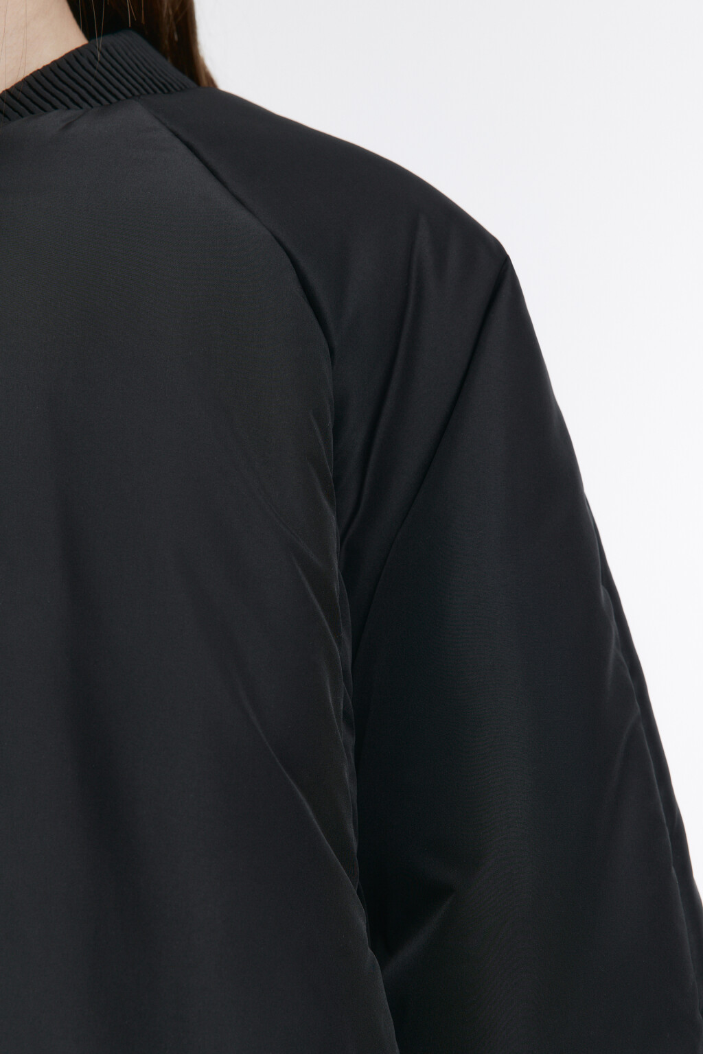 Куртка-бомбер oversize укороченная - цвет черный - 6