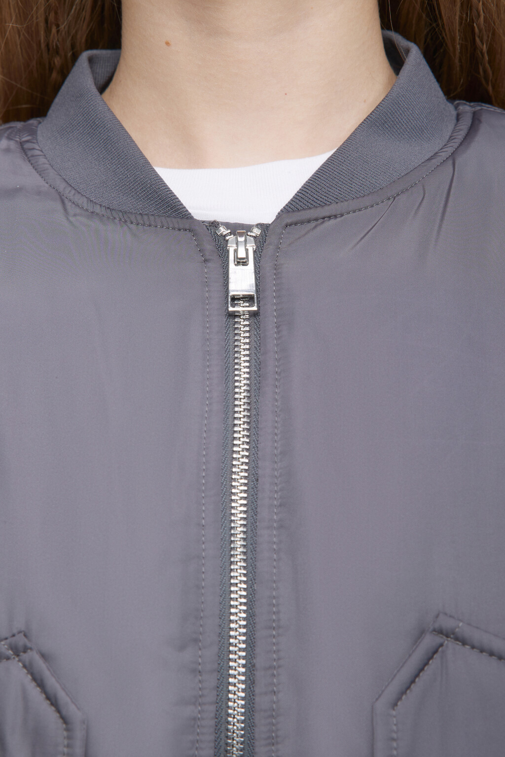 Куртка-бомбер с булавками и принтом - цвет серый - 6