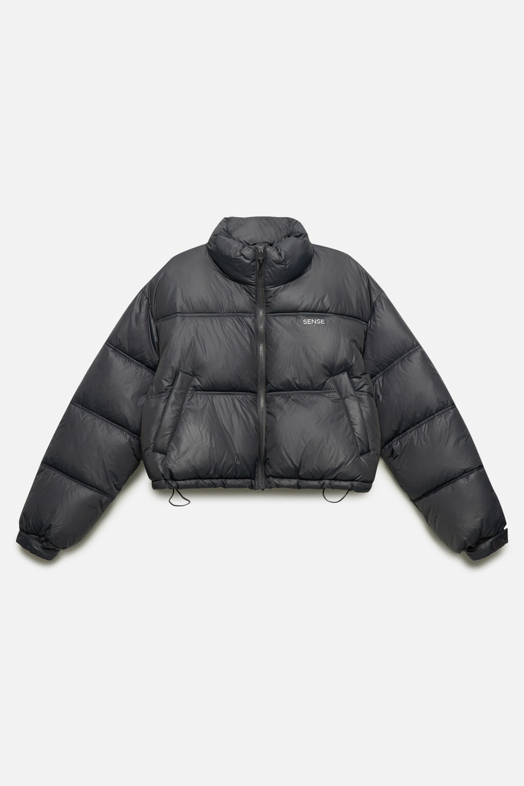 Куртка стеганая укороченная с воротником-стойкой - цвет серый - 11