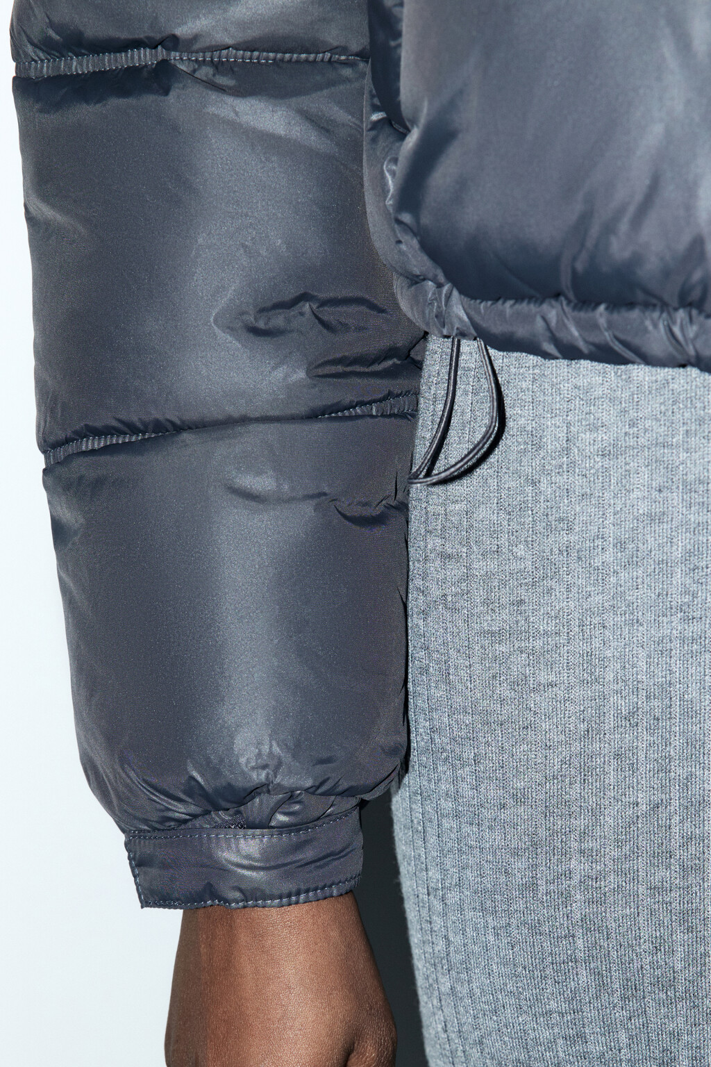 Куртка стеганая укороченная с воротником-стойкой - цвет серый - 10