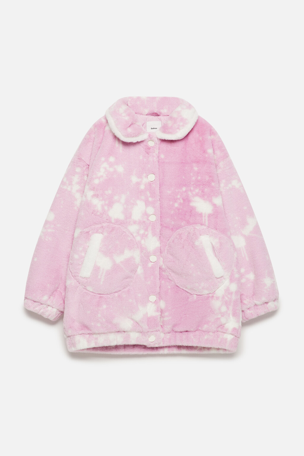 Шуба-бомбер oversize из искусственного меха - цвет розовый - 10