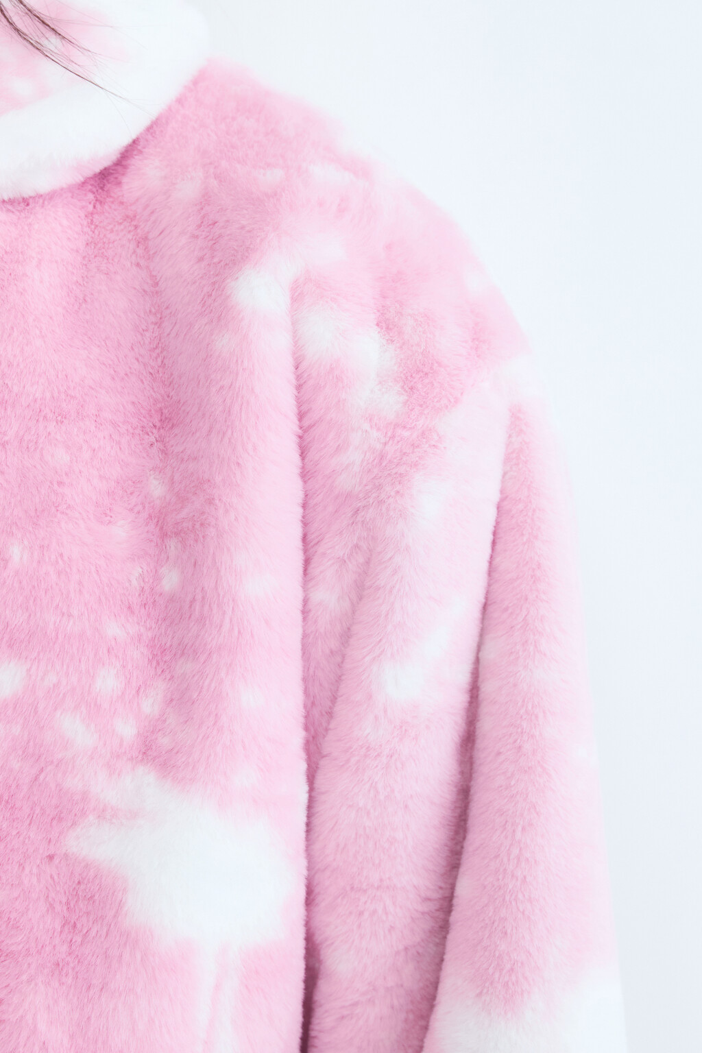 Шуба-бомбер oversize из искусственного меха - цвет розовый - 6
