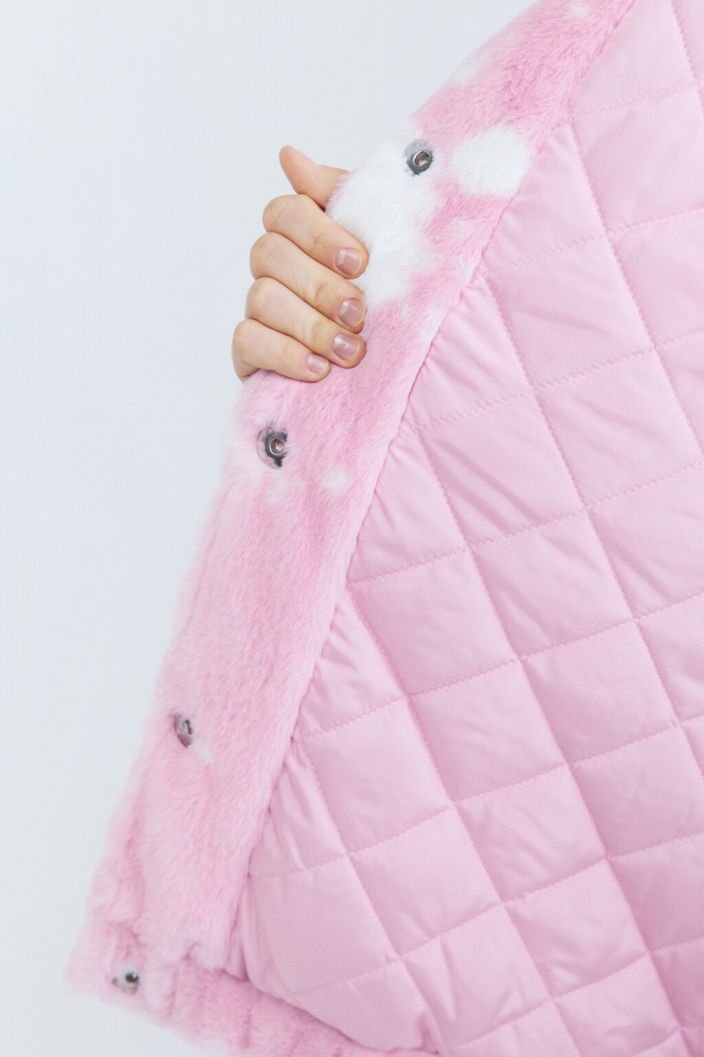 Шуба-бомбер oversize из искусственного меха - цвет розовый - 8