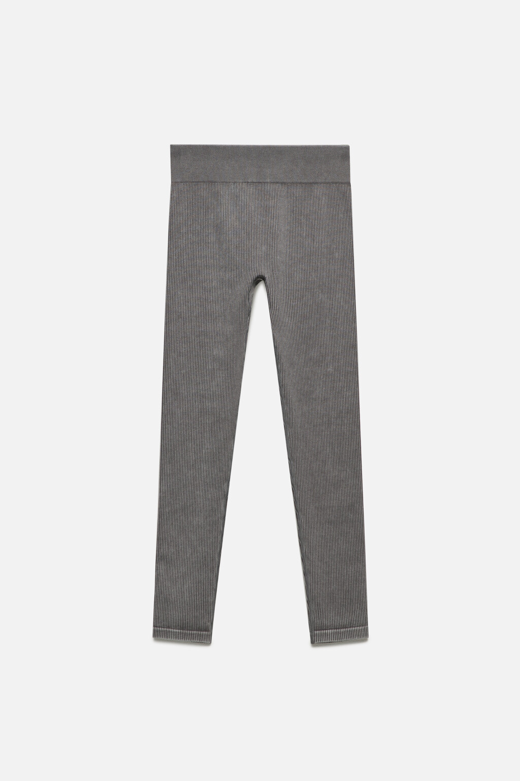 Леггинсы спортивные бесшовные в рубчик - цвет серый - 8