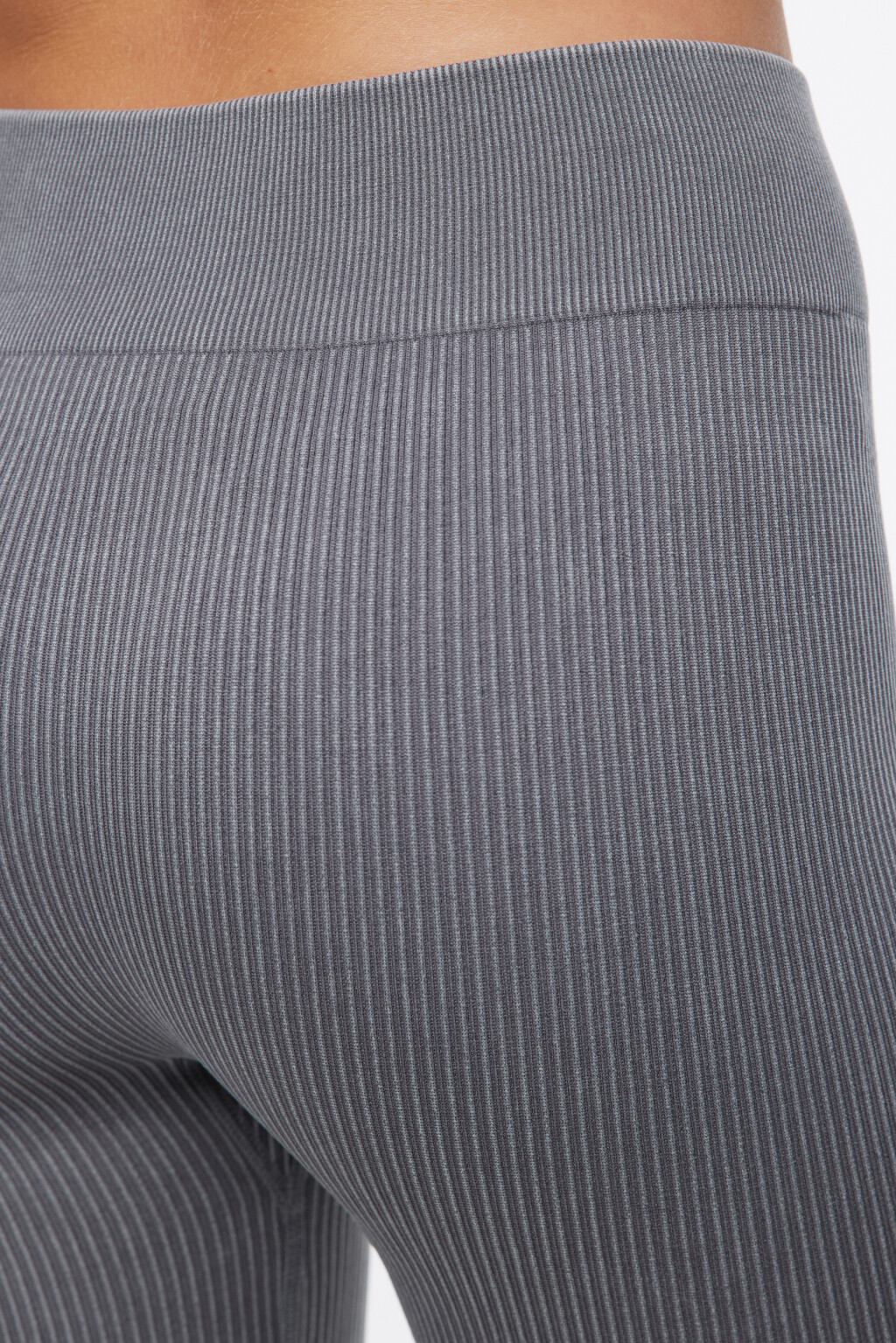 Леггинсы спортивные бесшовные в рубчик - цвет серый - 6