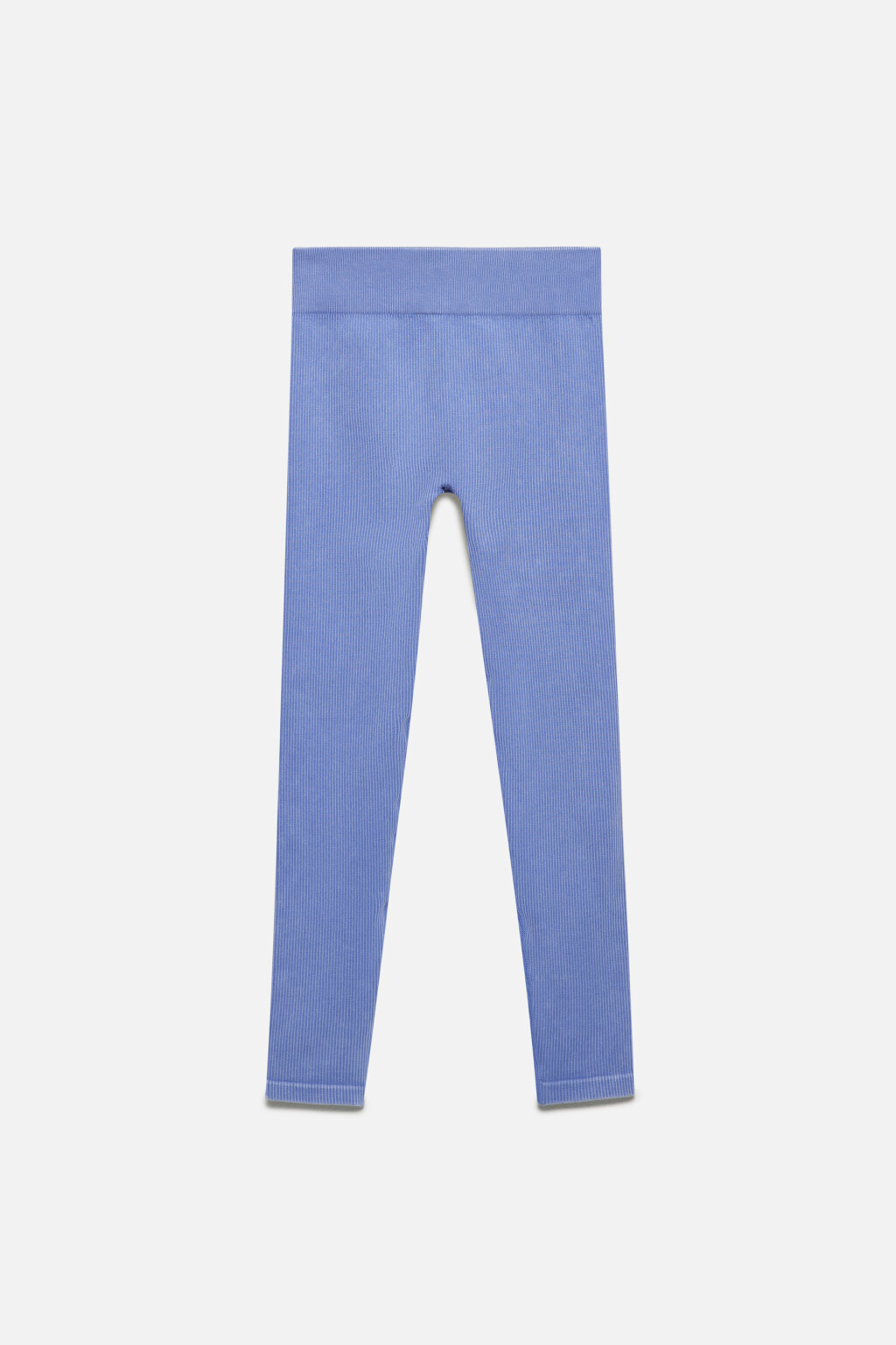 Леггинсы спортивные бесшовные в рубчик - цвет голубой - 8