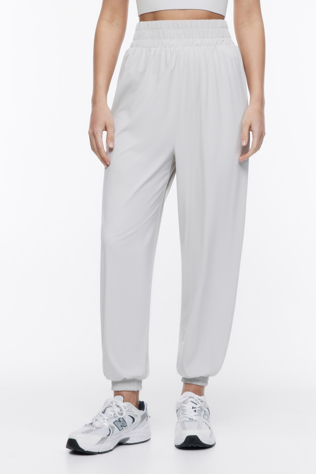 Брюки-джоггеры спортивные из дышащей ткани - цвет серый - 3