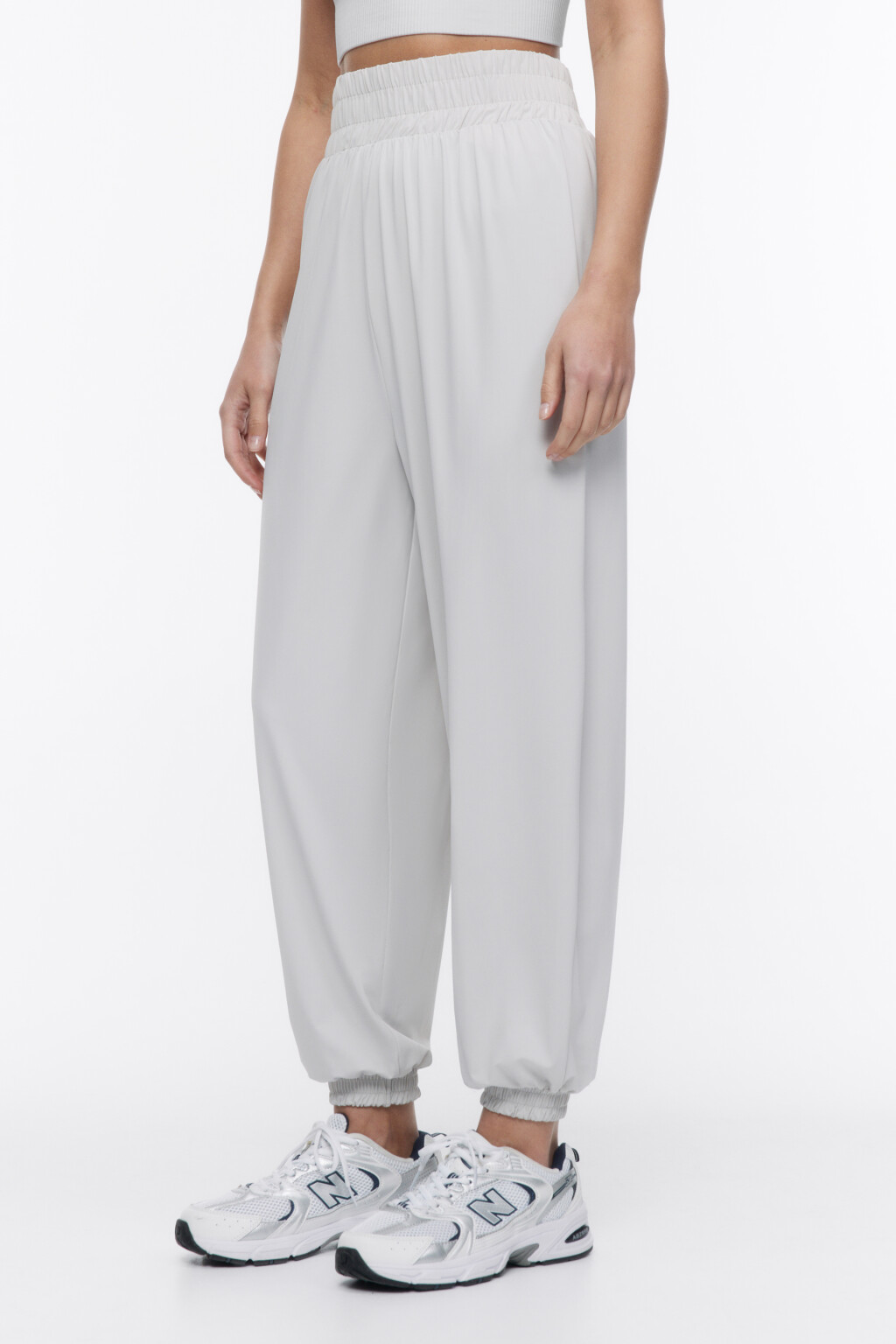 Брюки-джоггеры спортивные из дышащей ткани - цвет серый - 4