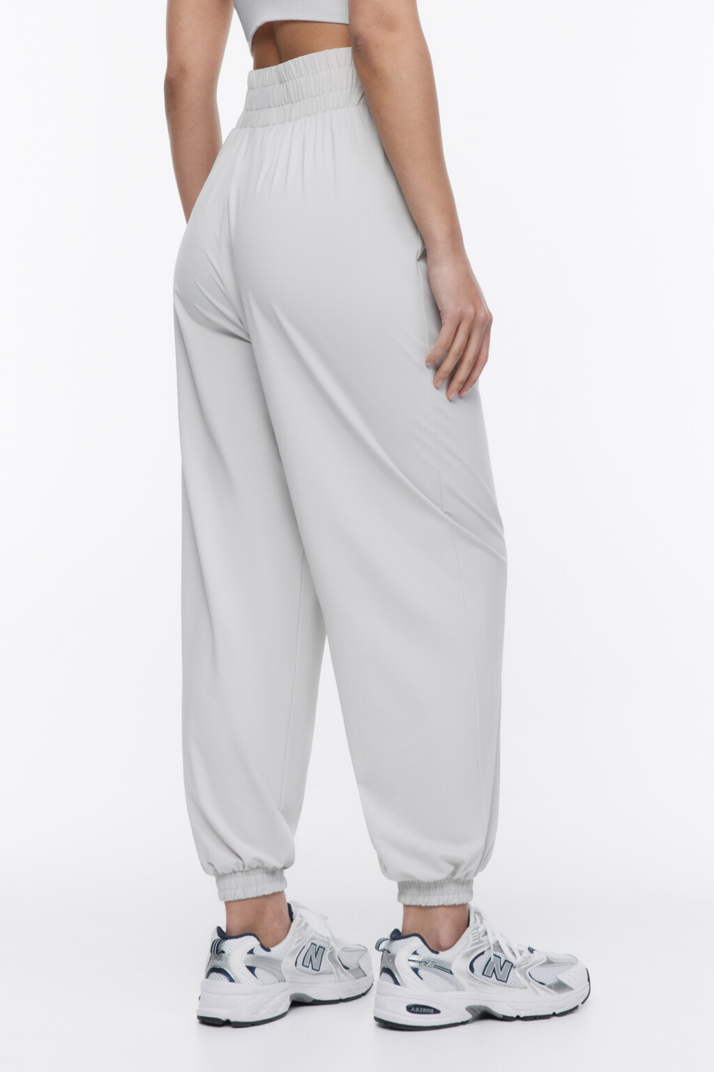 Брюки-джоггеры спортивные из дышащей ткани - цвет серый - 5