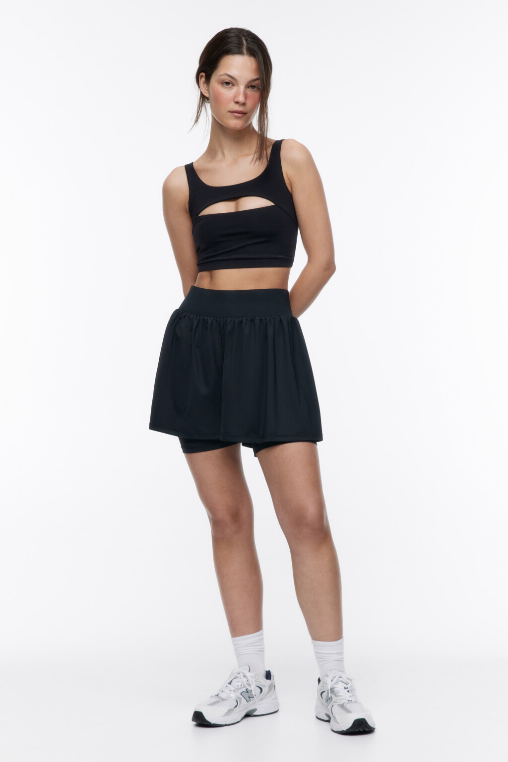 Юбка-шорты спортивная с велосипедками - цвет черный - 5