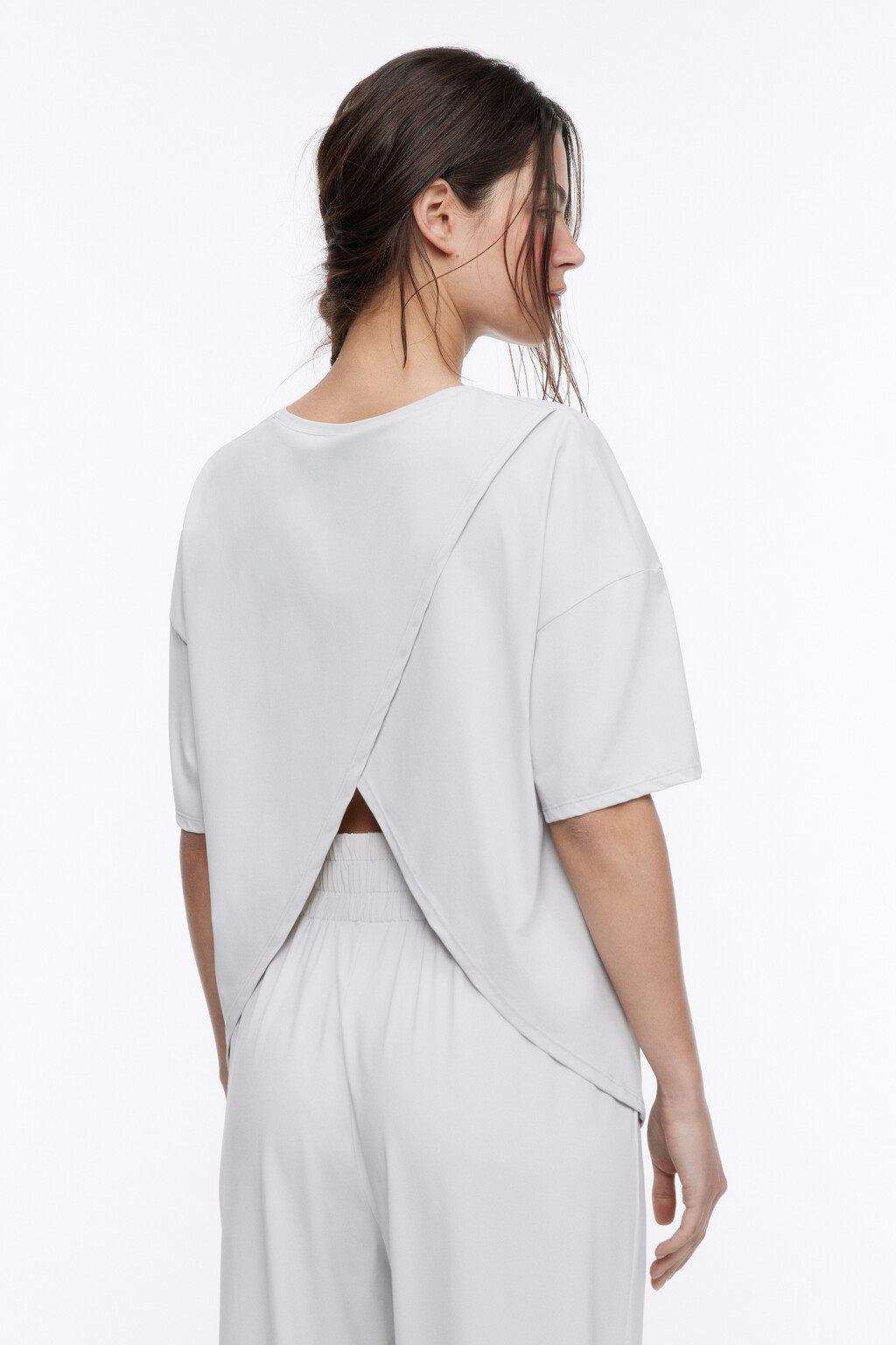 Футболка oversize спортивная гладкая - цвет серый - 4