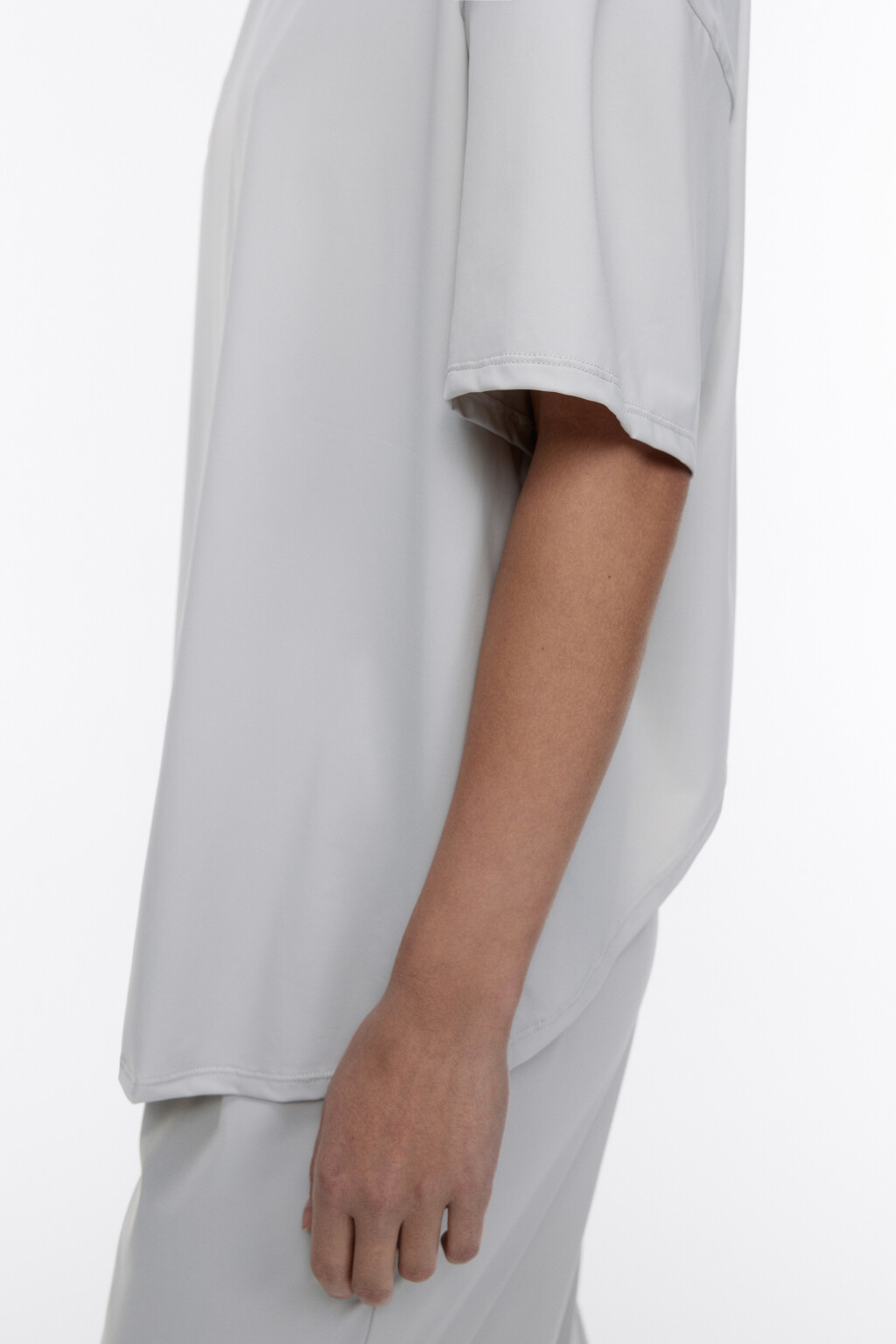 Футболка oversize спортивная гладкая - цвет серый - 7