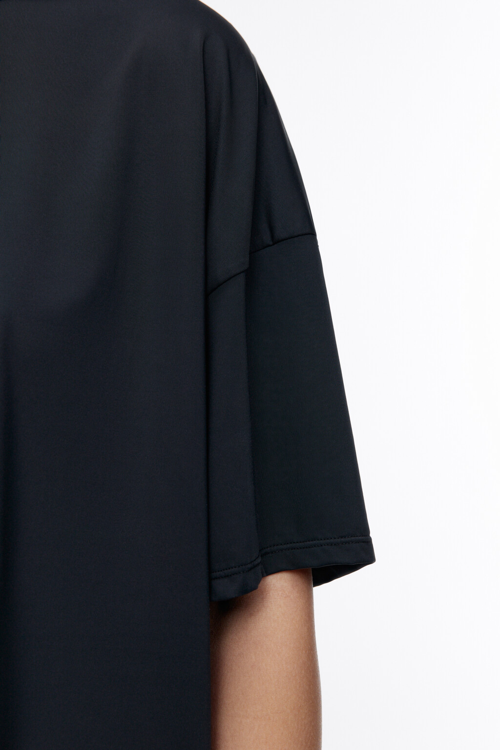 Футболка oversize спортивная гладкая - цвет черный - 7