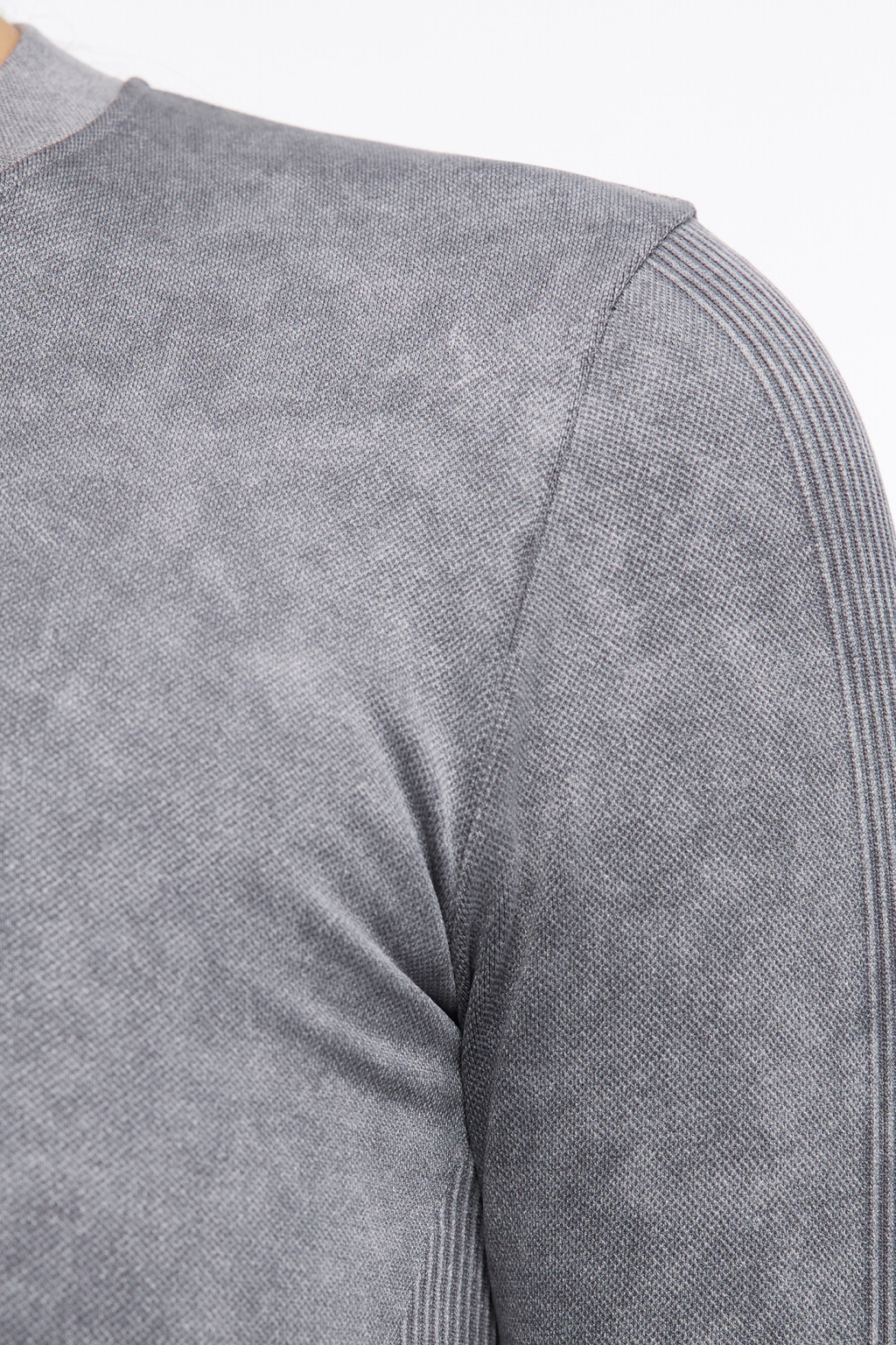 Лонгслив спортивный с молнией на груди - цвет серый - 6