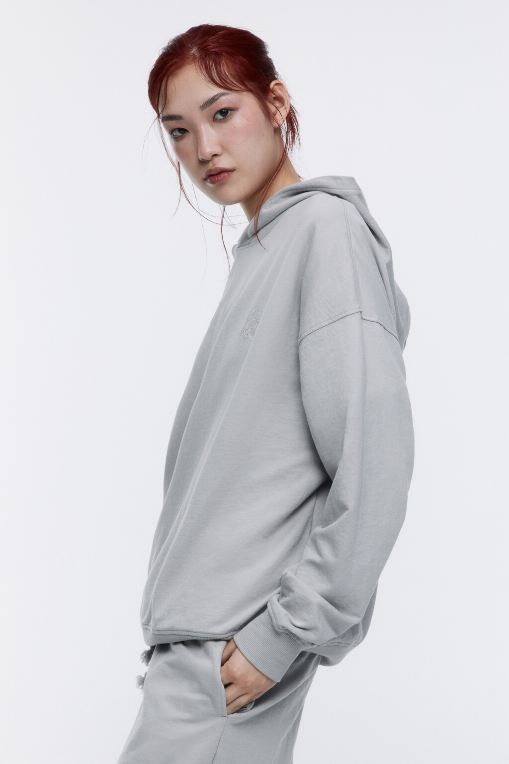 Худи oversize спортивная с вареным эффектом - цвет серый - 3