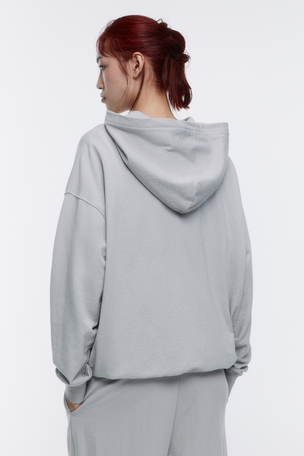 Худи oversize спортивная с вареным эффектом - цвет серый - 4