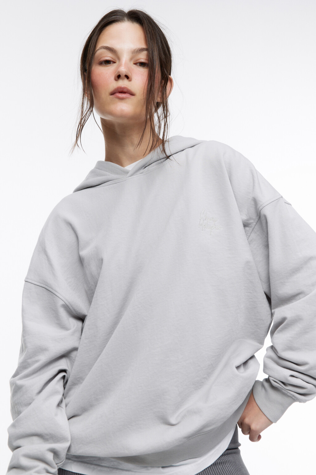 Худи oversize спортивная с вареным эффектом - цвет серый - 10