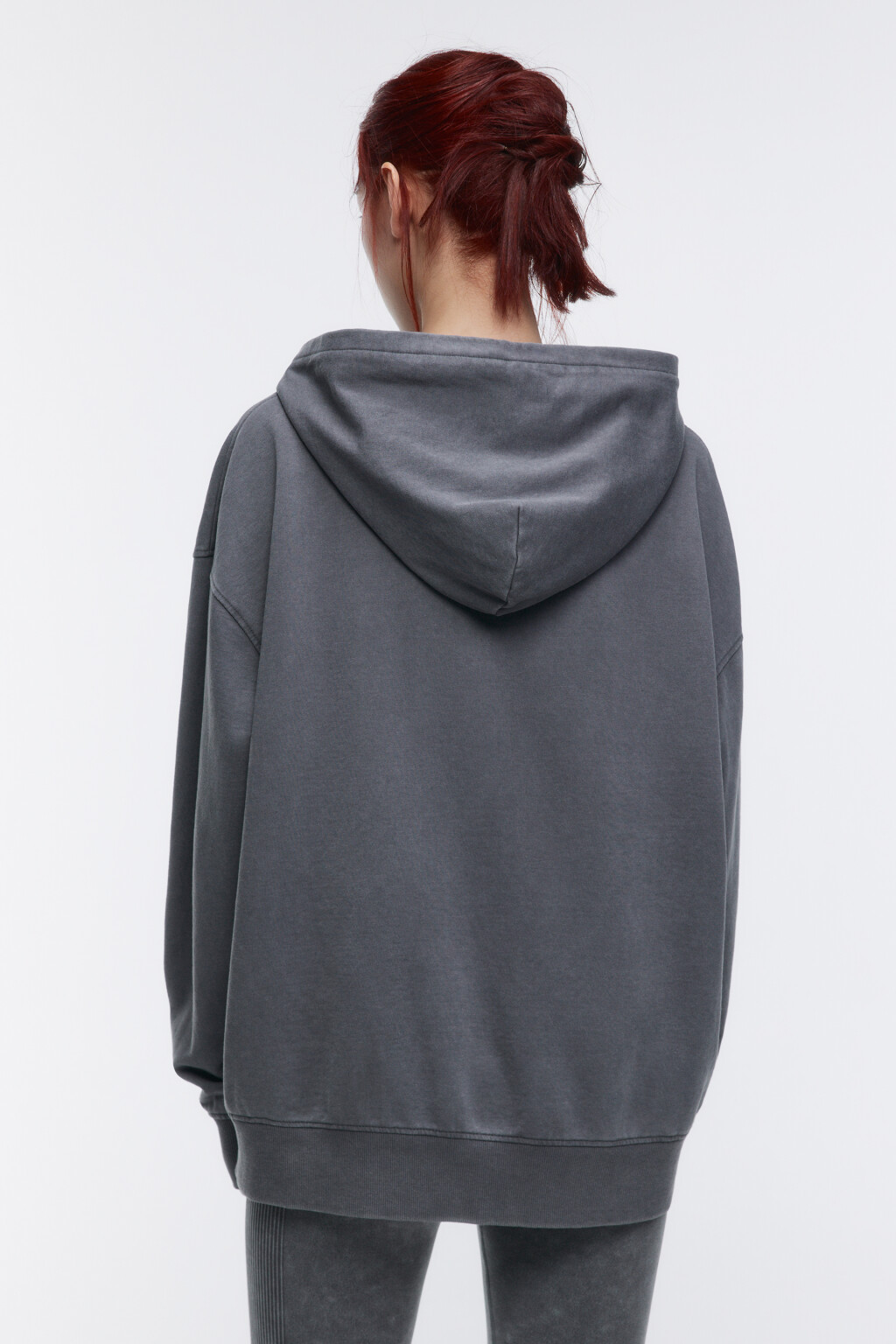 Худи oversize спортивная с вареным эффектом - цвет серый - 4