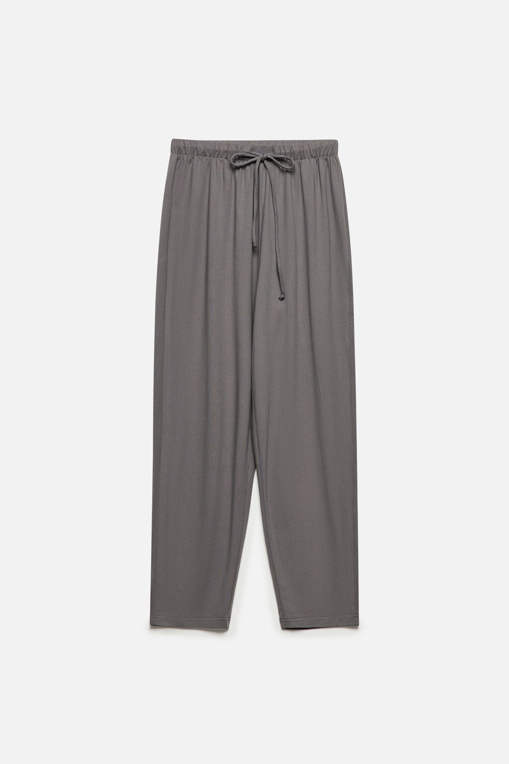 Брюки домашние трикотажные с поясом-резинкой - цвет серый - 8