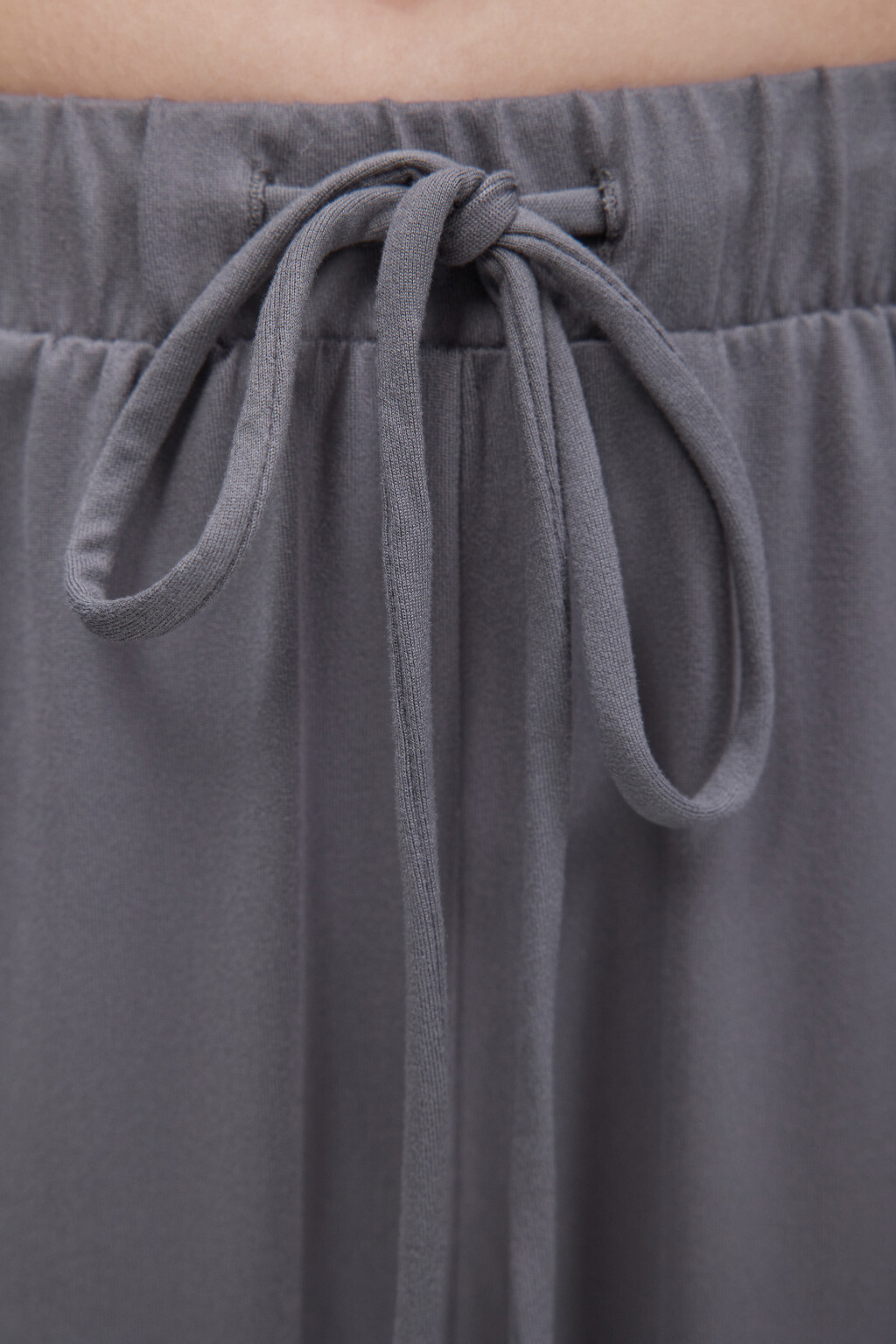 Брюки домашние трикотажные с поясом-резинкой - цвет серый - 6