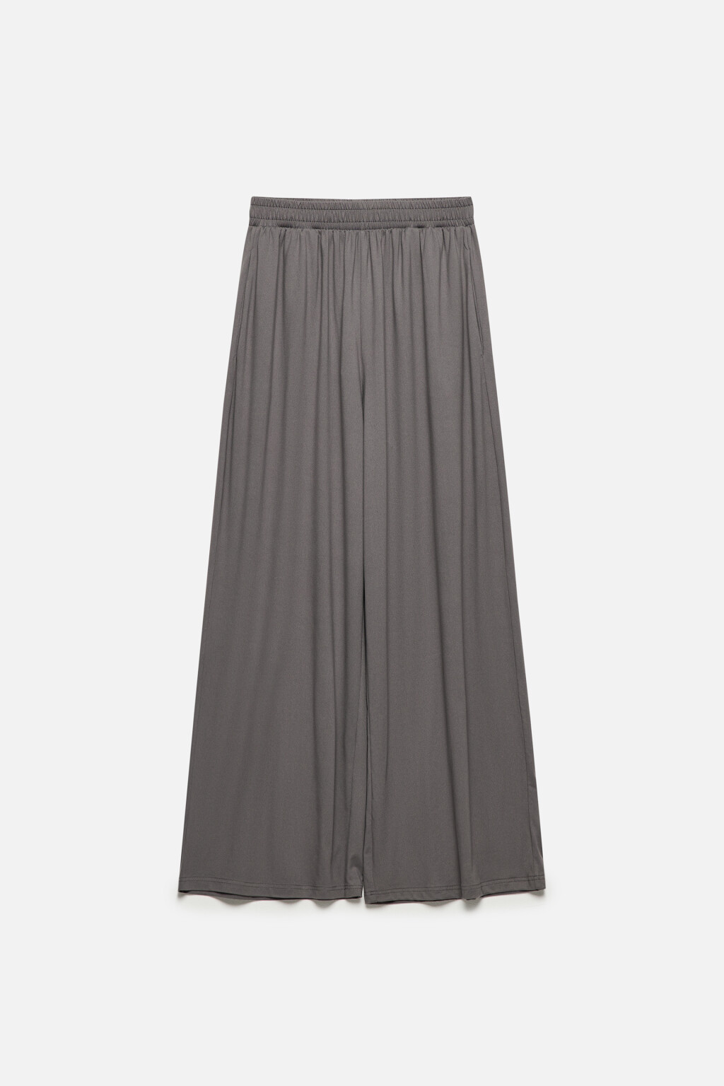 Брюки широкие домашние с поясом-резинкой - цвет серый - 8