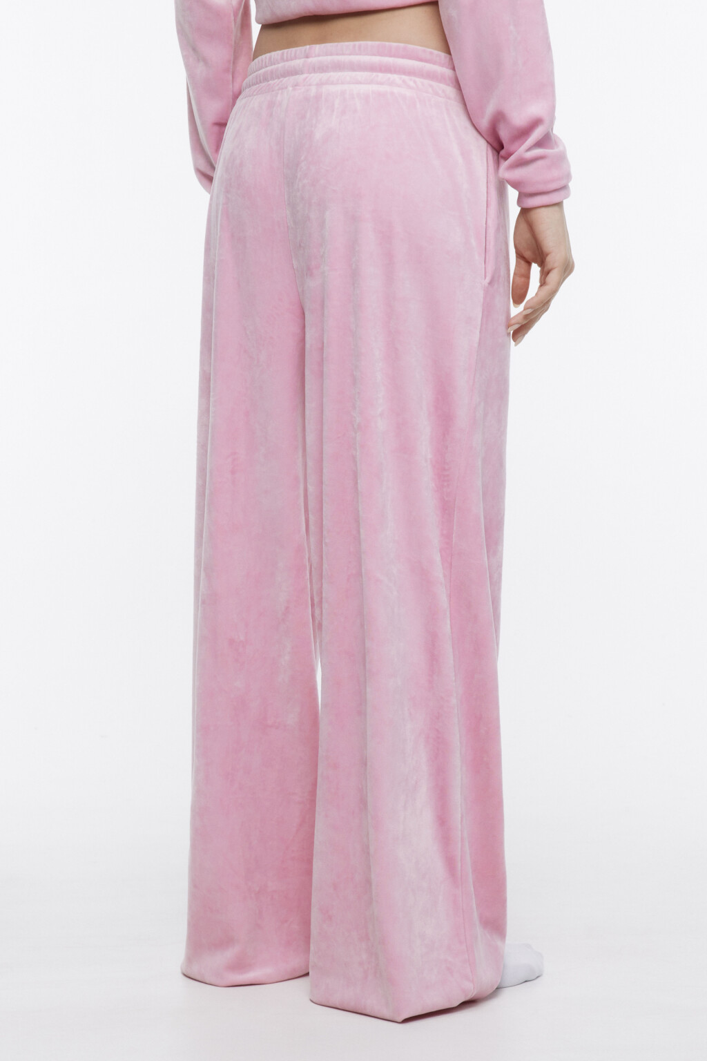 Брюки широкие домашние из плюшевой ткани - цвет розовый - 4